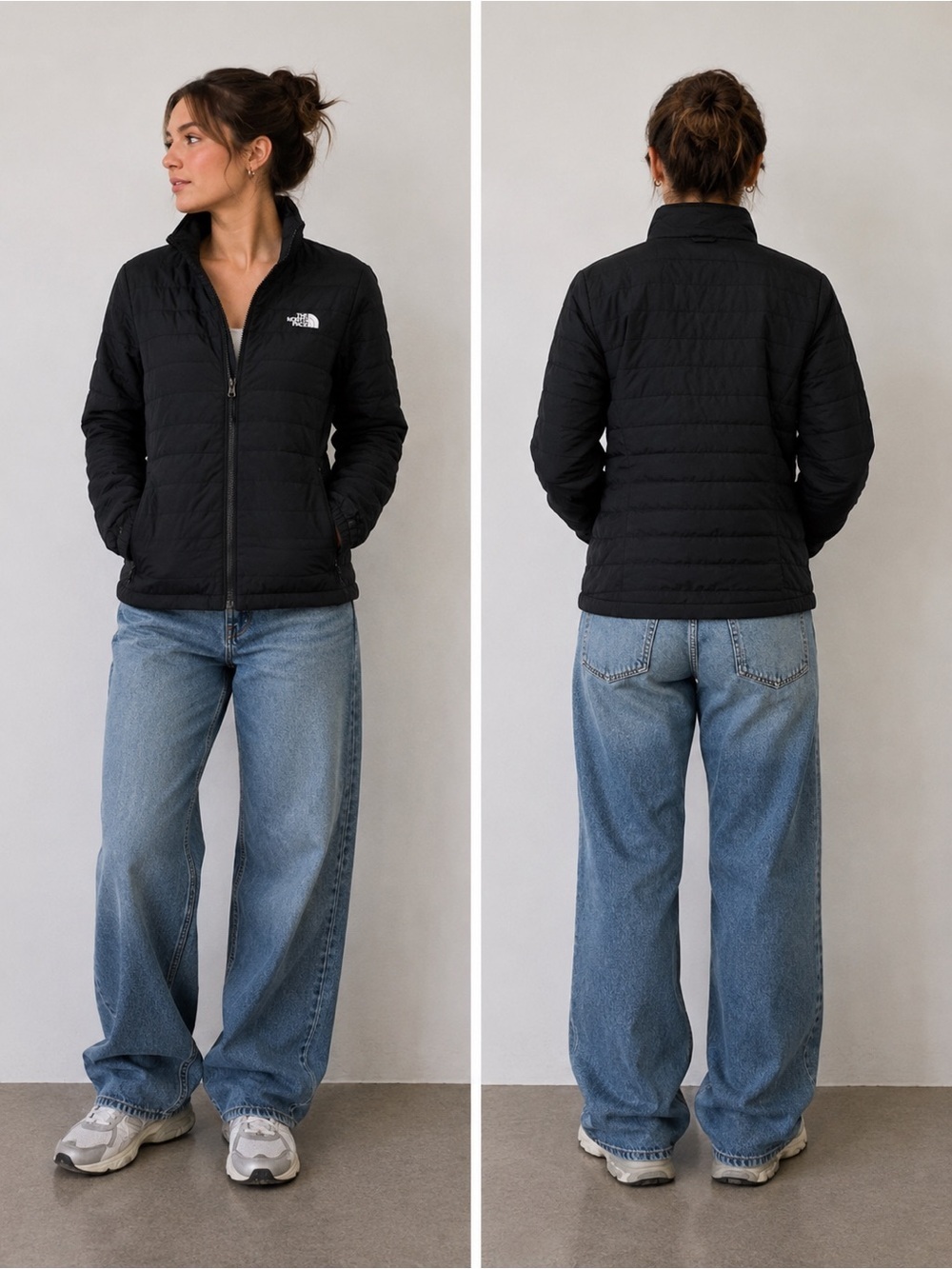 The North Face Women's Black Puffer Triclimate Jacket Liner Full Zip - Small